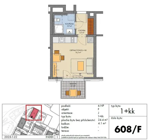 Prodej bytu 1+kk, Kralupy nad Vltavou, Žižkova, 24 m2