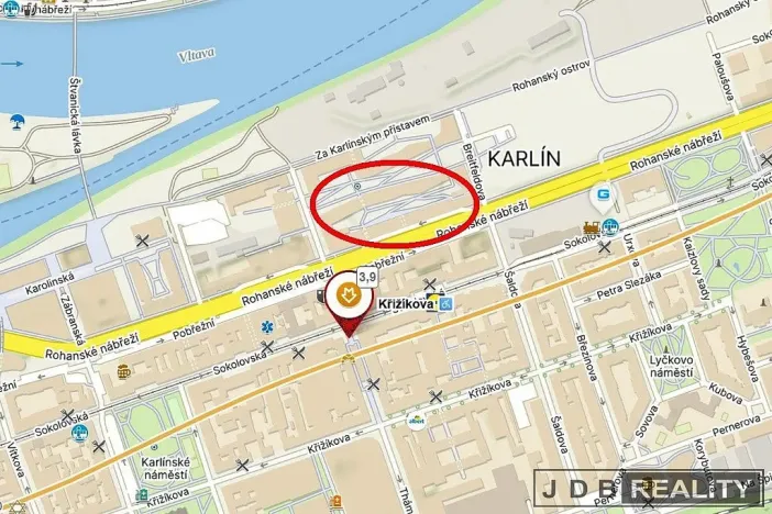 Pronájem kanceláře, Praha - Karlín, Rohanské nábřeží, 25 m2