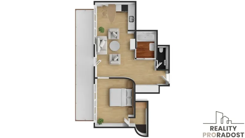 Pronájem bytu 2+kk, Praha, Masarykovo nábřeží, 51 m2