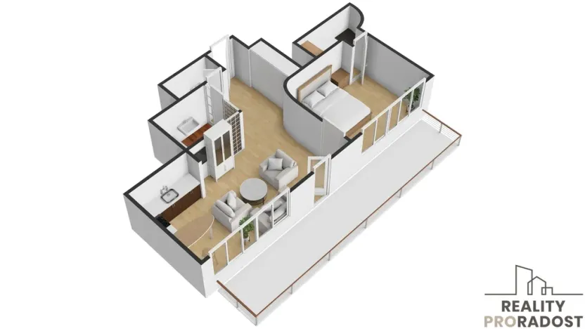 Pronájem bytu 2+kk, Praha, Masarykovo nábřeží, 51 m2