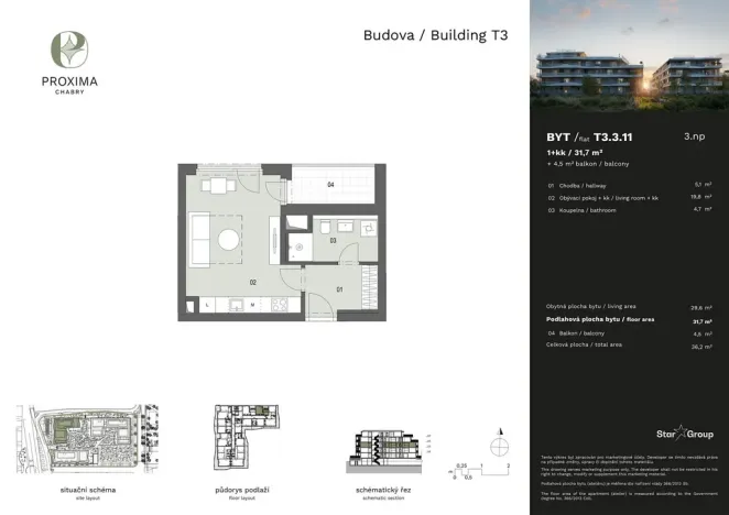 Prodej bytu 1+kk, Praha - Dolní Chabry, Kozomínská, 31 m2