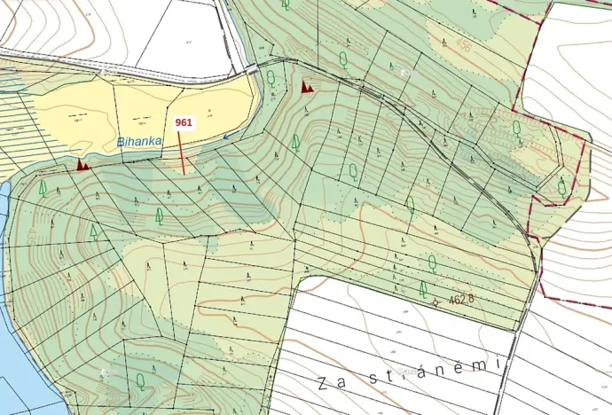 Dražba lesa, Mladoňovice, 961 m2