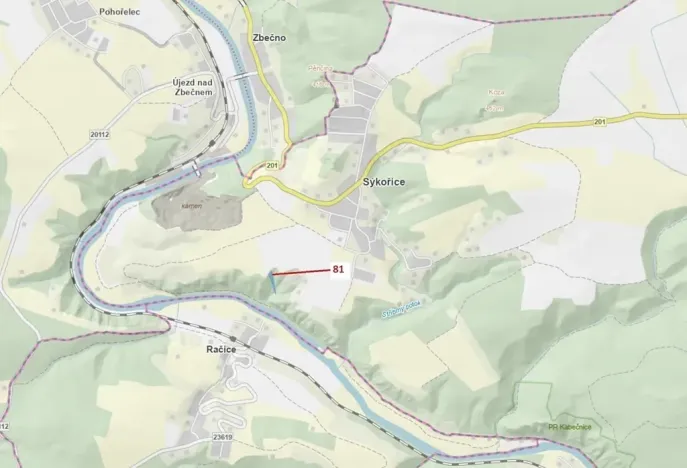 Dražba lesa, Sýkořice, 1816 m2