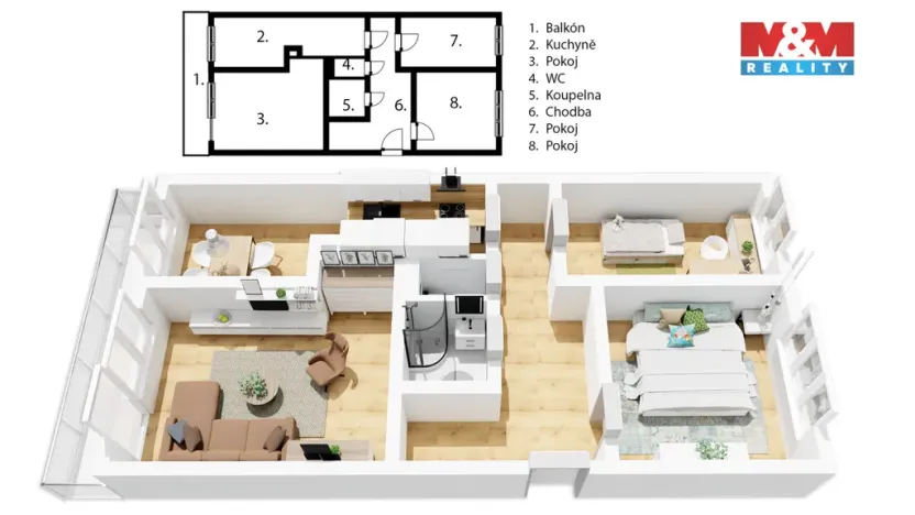 Prodej bytu 3+1, Praha - Prosek, Kytlická, 79 m2