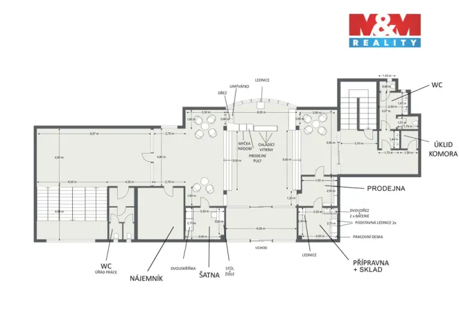 Pronájem obchodního prostoru, Ostrov, Lidická, 120 m2
