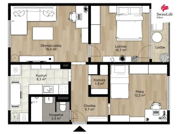 Prodej bytu 3+1, Plzeň, Baarova, 68 m2