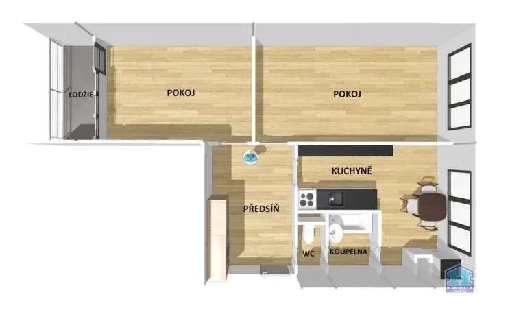 Pronájem bytu 2+1, Plzeň - Skvrňany, Terezie Brzkové, 63 m2