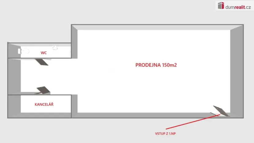 Pronájem obchodního prostoru, Hodonín, Dolní Valy, 150 m2
