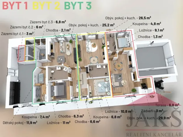 Prodej bytu 3+kk, Dlouhá Ves, 42 m2