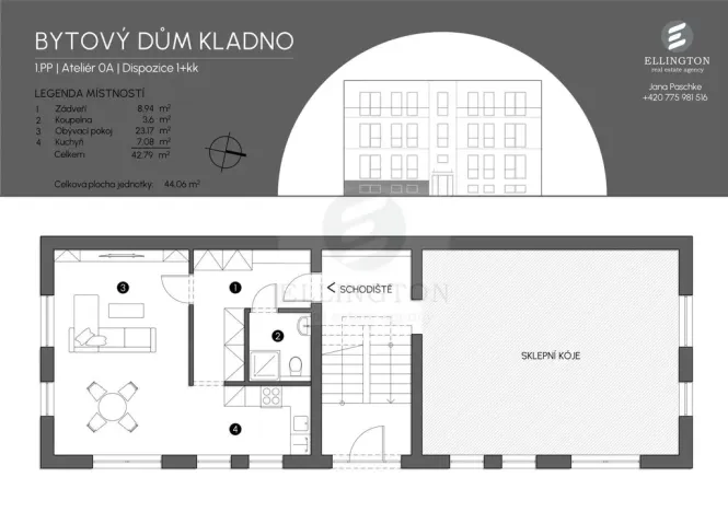 Prodej ordinace, Kladno, Floriánské náměstí, 43 m2
