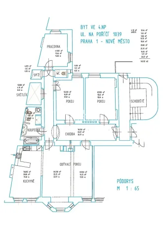 Pronájem bytu 4+kk, Praha - Nové Město, Na Poříčí, 144 m2