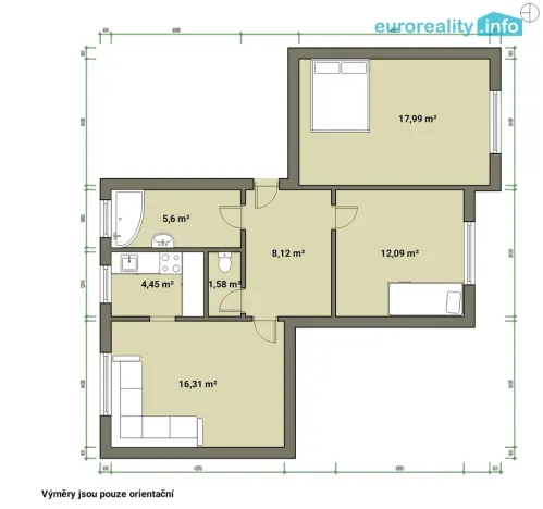 Prodej bytu 3+1, Horní Slavkov, Dlouhá, 65 m2