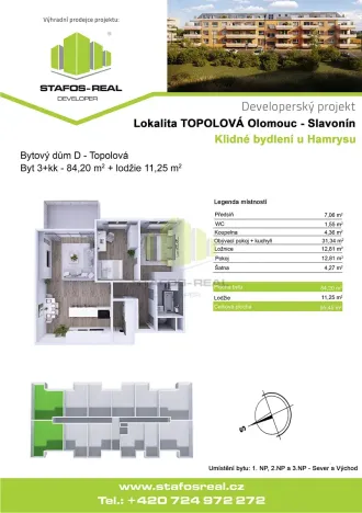 Pronájem bytu 3+kk, Olomouc, Topolová, 78 m2