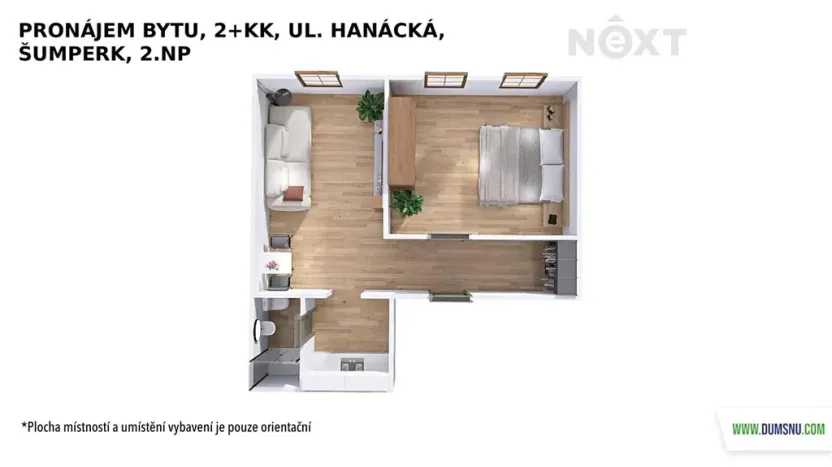 Pronájem bytu 2+kk, Šumperk, Hanácká, 37 m2