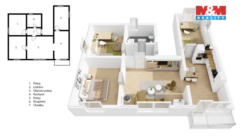Prodej bytu 4+kk, Praha - Suchdol, V ořeší, 95 m2