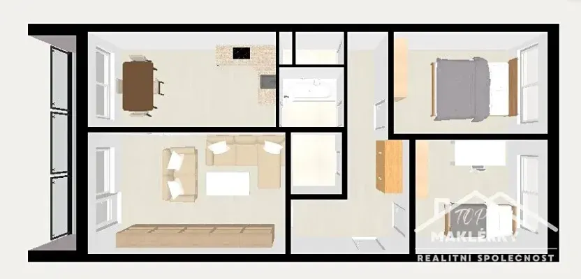 Prodej bytu 3+1, Kolín, Masarykova, 66 m2