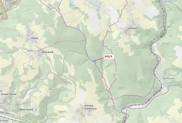 Dražba lesa, Jílové u Držkova, 3532 m2