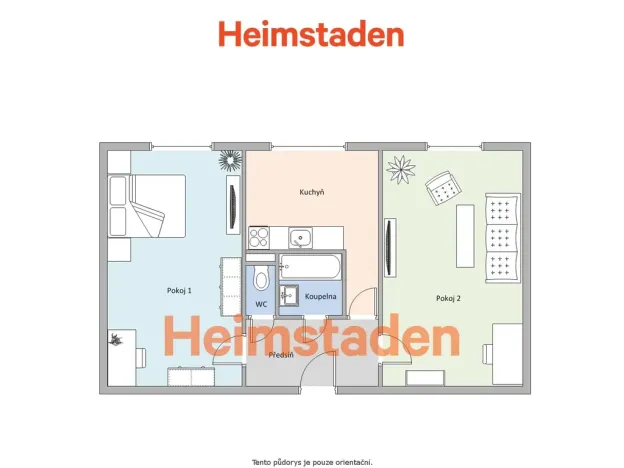 Pronájem bytu 2+1, Karviná - Nové Město, Kořenského, 53 m2
