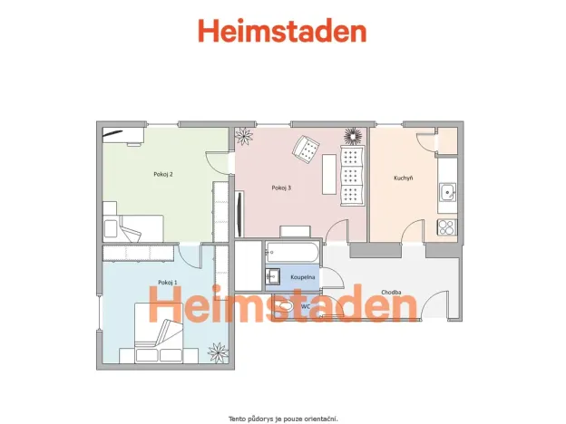 Pronájem bytu 3+1, Ostrava - Poruba, Matěje Kopeckého, 65 m2