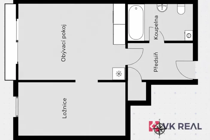 Pronájem bytu 2+kk, Praha - Košíře, Pod Klamovkou, 48 m2