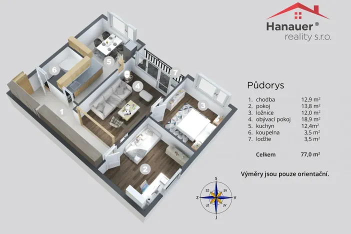 Prodej bytu 3+1, Jílové - Kamenná, Lipová, 77 m2