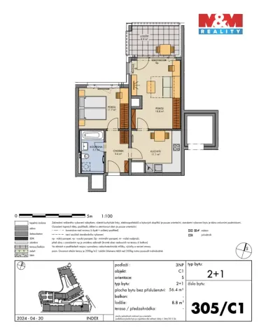 Prodej bytu 2+1, Praha, Svitákova, 56 m2