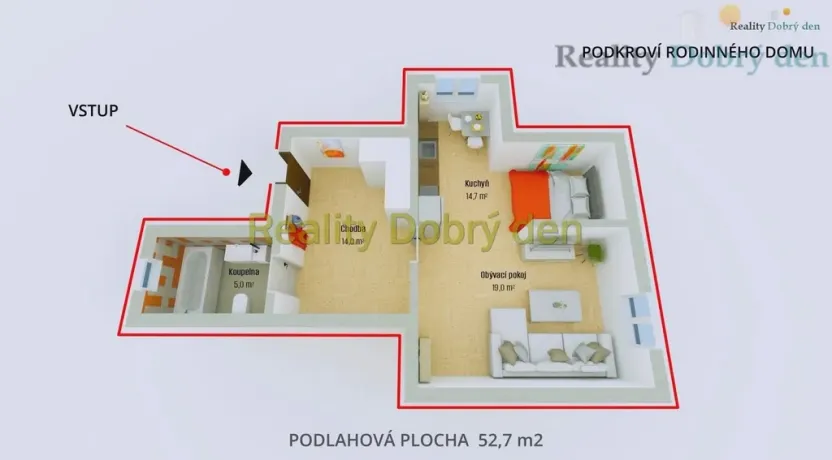 Pronájem bytu 1+kk, Opava, Nerudova, 53 m2