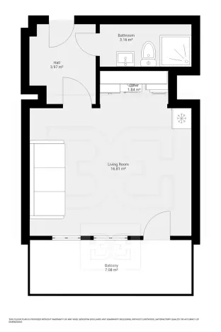 Pronájem bytu 1+kk, Praha - Troja, Lešenská, 26 m2