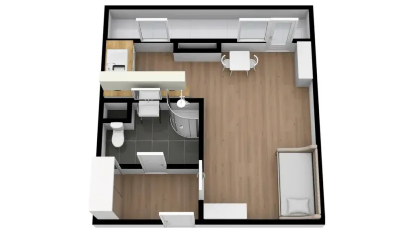 Pronájem bytu 1+kk, Praha - Troja, Písečná, 25 m2