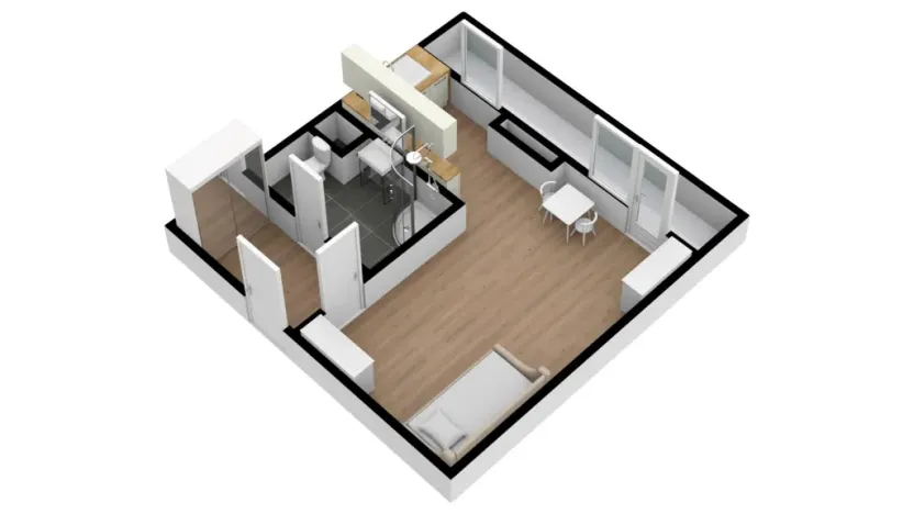 Pronájem bytu 1+kk, Praha - Troja, Písečná, 25 m2