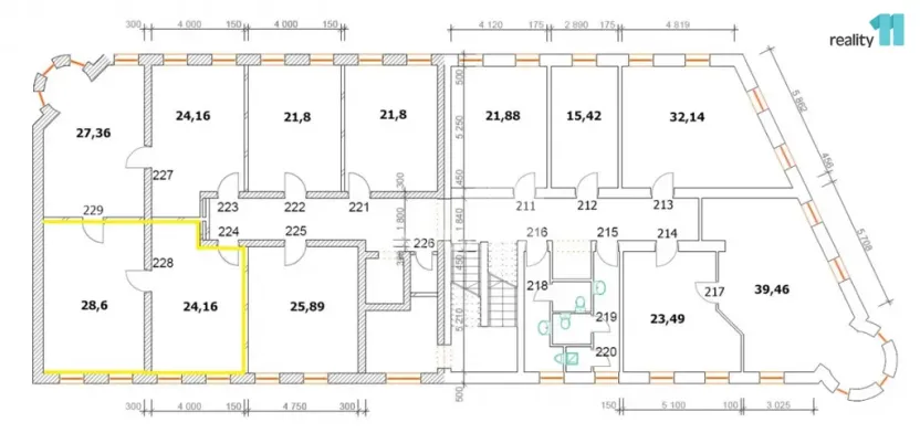 Pronájem kanceláře, Karlovy Vary - Dvory, Chebská, 52 m2