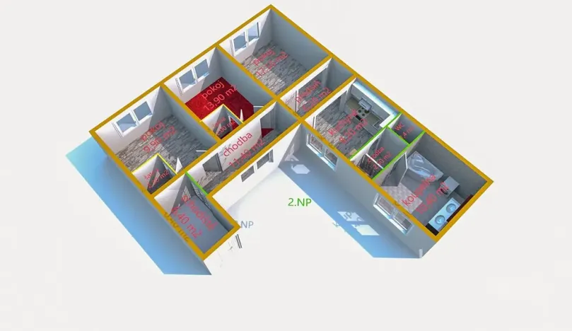 Pronájem bytu 3+1, Uherské Hradiště, U Cihelny, 63 m2