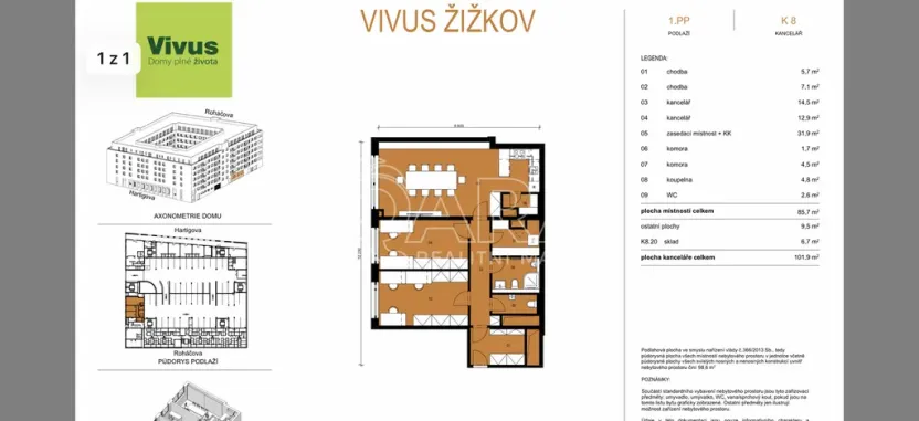 Prodej kanceláře, Praha - Žižkov, Lukášova, 101 m2