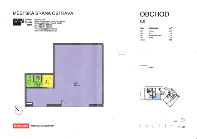 Prodej obchodního prostoru, Ostrava - Moravská Ostrava, Biskupská, 89 m2