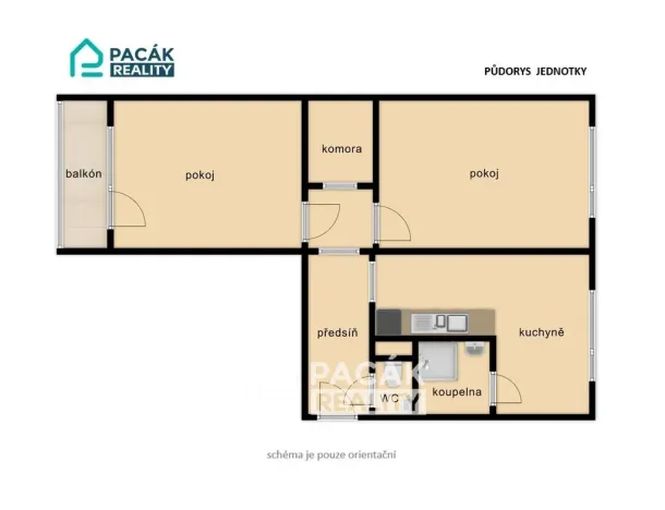 Prodej bytu 2+1, Olomouc, Nešporova, 57 m2