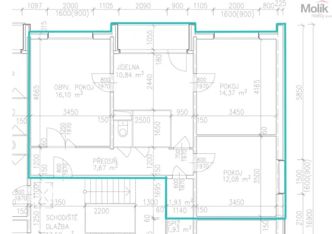Prodej bytu 3+1, Teplice - Trnovany, Gagarinova, 70 m2