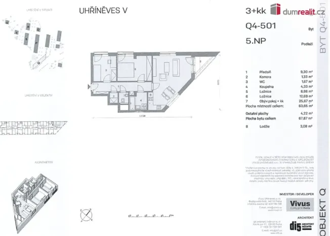 Prodej bytu 3+kk, Praha - Uhříněves, Ke kříži, 68 m2