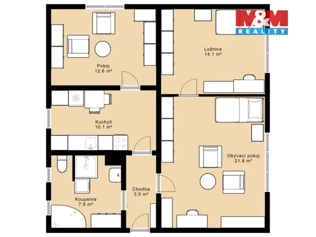 Prodej bytu 3+1, České Budějovice - České Budějovice 3, Neplachova, 70 m2