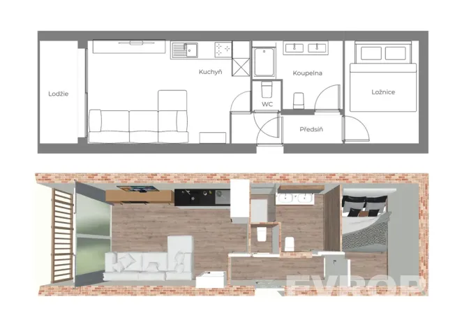 Prodej bytu 1+1, Jiřetín pod Bukovou, 41 m2