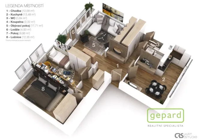 Pronájem bytu 3+1, Praha, Hrusická, 73 m2