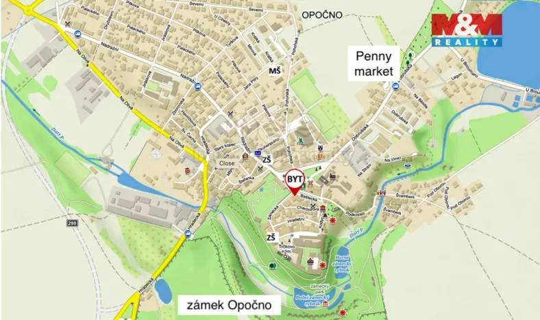 Pronájem bytu 2+kk, Opočno, Baštecká, 50 m2