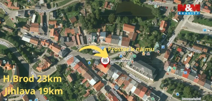 Pronájem obchodního prostoru, Polná, Sezimovo náměstí, 40 m2