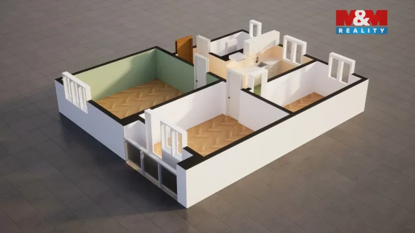 Prodej bytu 3+1, Chomutov, Mostecká, 61 m2