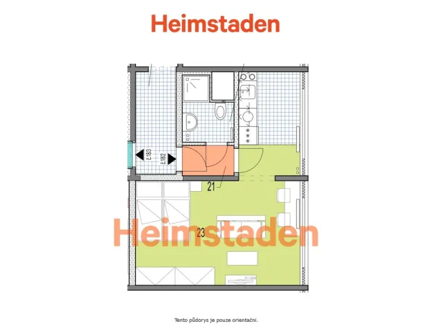 Pronájem bytu 1+kk, Karviná - Hranice, Slovenská, 30 m2