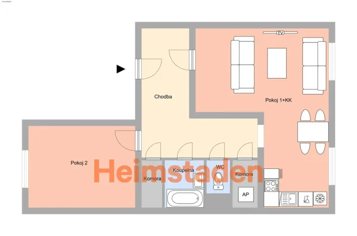 Pronájem bytu 2+kk, Ostrava - Moravská Ostrava, Zborovská, 56 m2