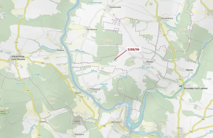 Dražba lesa, Hosty, 1630 m2