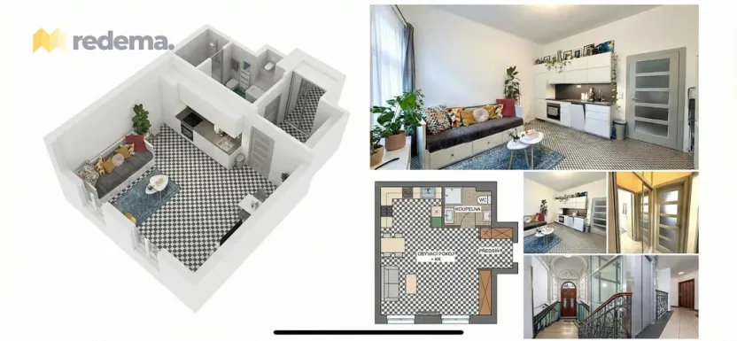 Pronájem bytu 1+kk, Praha - Vinohrady, Velehradská, 29 m2