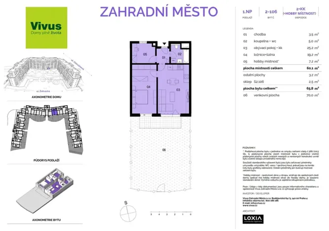 Prodej bytu 2+kk, Praha - Záběhlice, Želivecká, 67 m2