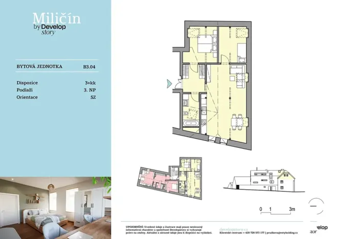 Prodej bytu 3+kk, Miličín, 74 m2