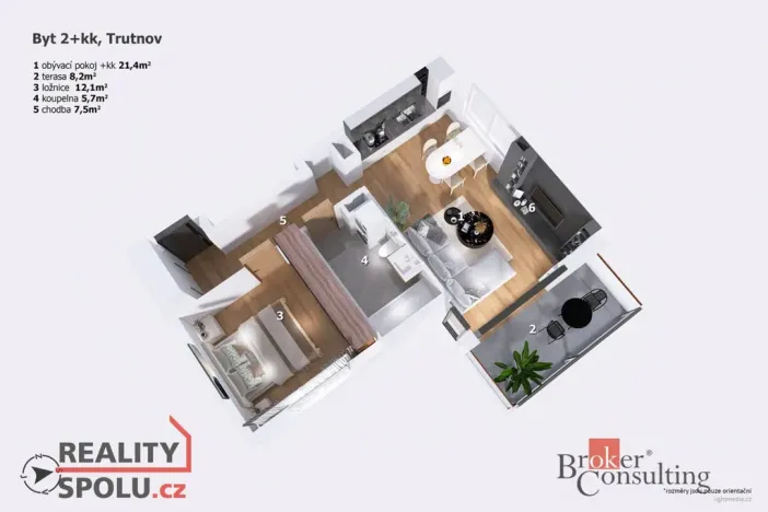 Prodej bytu 2+kk, Trutnov - Horní Předměstí, Chodská, 46 m2